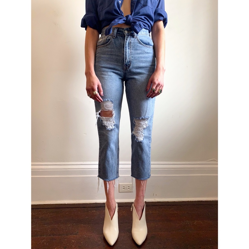 Twelve By Antwelfth Cropped Straight Leg Jeans Size 26 - Picture 2 of 8